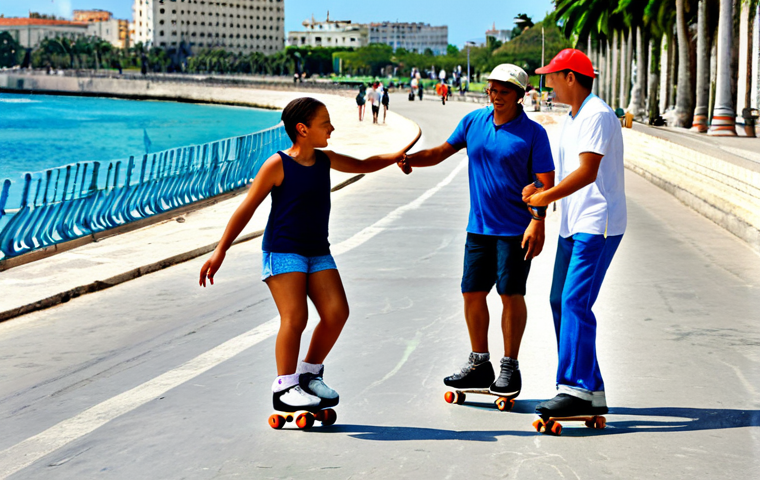 스케이트 용품 온라인 구매 - Artistic Roller Skating**

"An artistic roller skater in modest, professional attire, practicing a r...