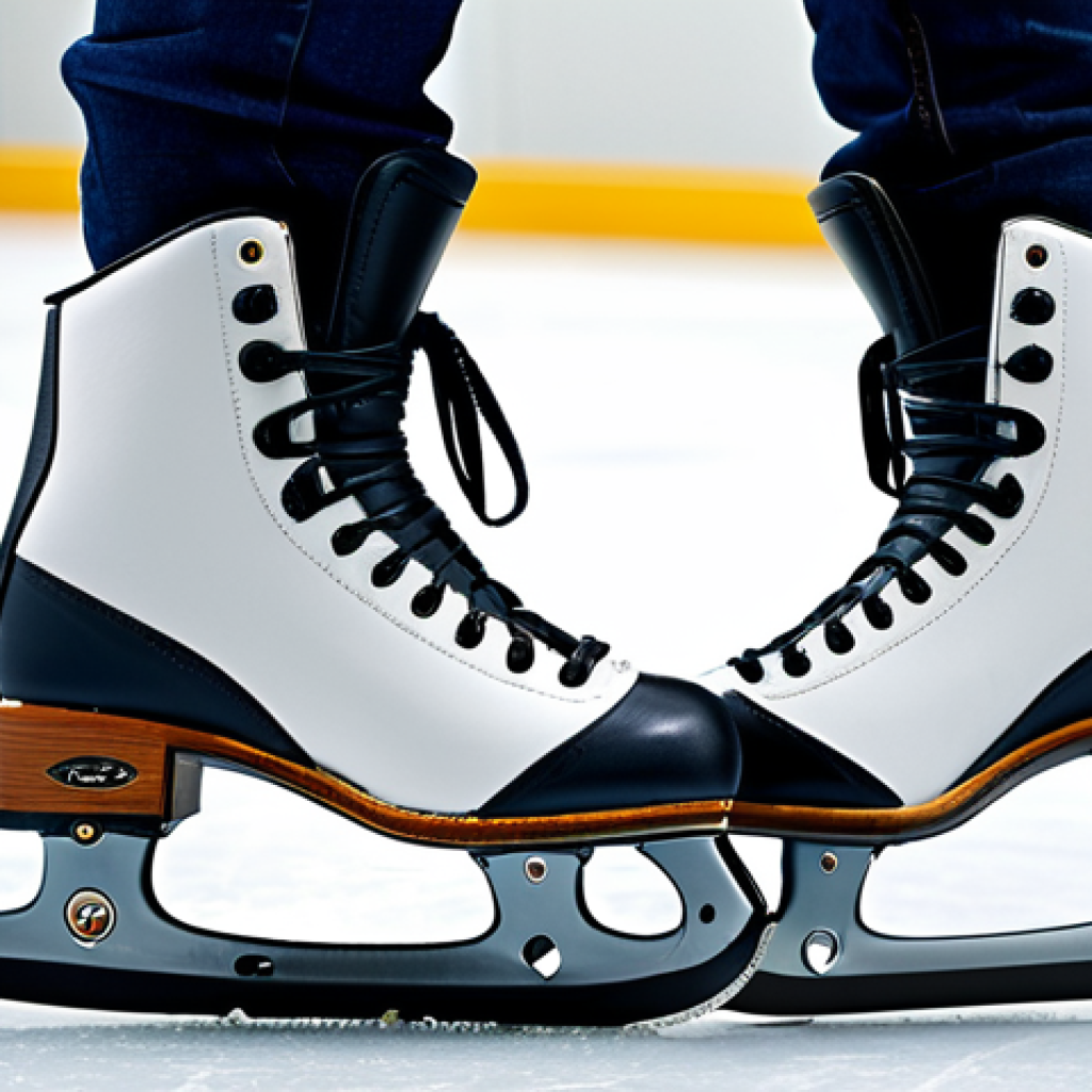스케이트 입문자 추천 모델 - Recreational Ice Skates**

"Close-up shot of a pair of recreational ice skates, fully clothed, showc...