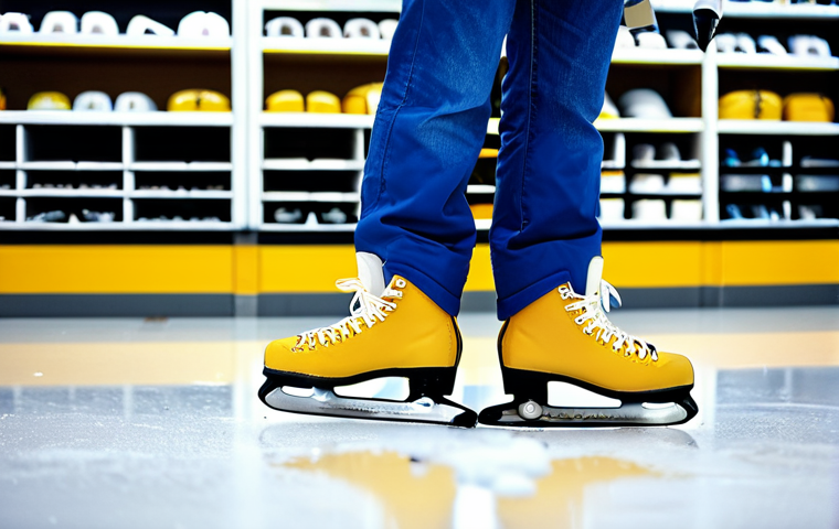 스케이트 입문자 추천 모델 - Figure Skates in Action**

"A young person gracefully gliding on ice with figure skates, fully cloth...