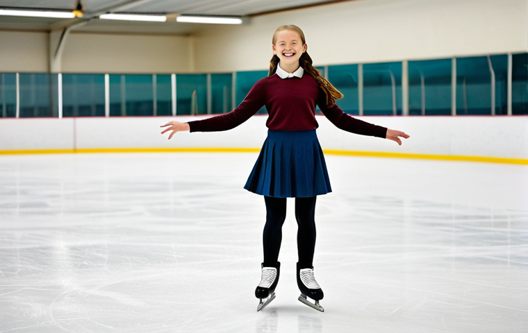 스케이트 아카데미 정보 - **

A young girl in a fully clothed, modest skating outfit (skirt and sweater), practicing figure sk...