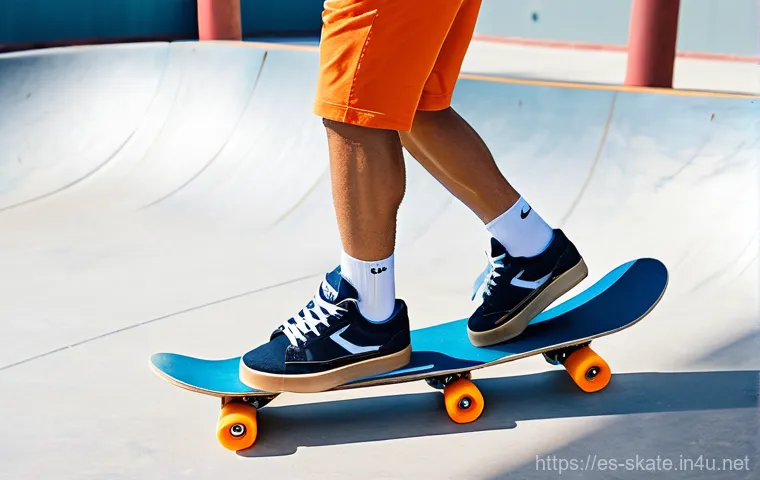 스케이트화 맞춤 제작 - **Dynamic Skater with Durable Custom Shoes:** A high-resolution, action shot of a male skater (weari...