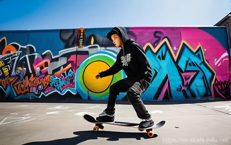 스케이트 관련 박람회 - A Symphony of Street Art and Skateboarding at an Urban Festival**
A vibrant and dynamic scene captur...