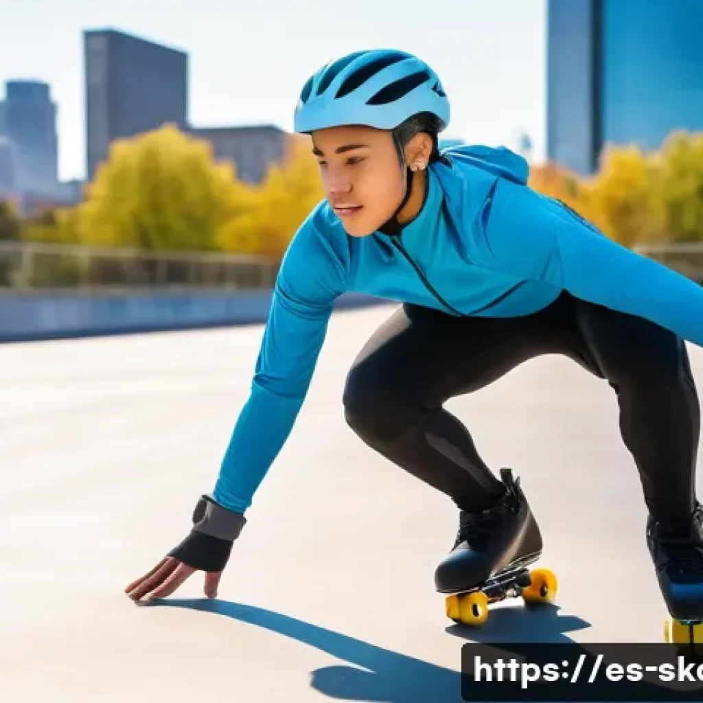 스케이트 복장 추천 - A young adult wearing breathable, moisture-wicking synthetic sportswear designed for roller skating ...